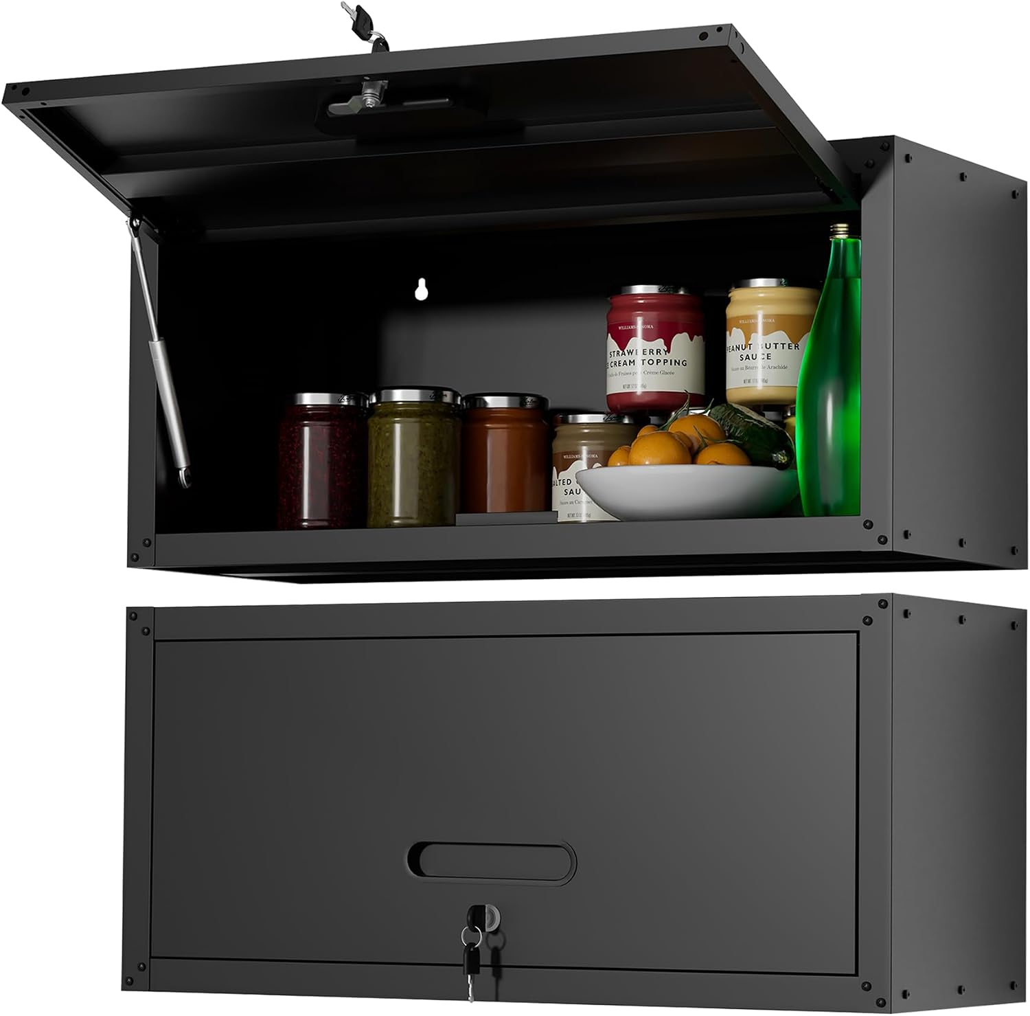 Garage Cabinets,Metal Garage Storage Cabinet with Wheels,Black Lockable Rolling Tool Cabinet with Drawer and Adjustable Shelves,Heavy Duty Tool Chest for Home Office Utility Room