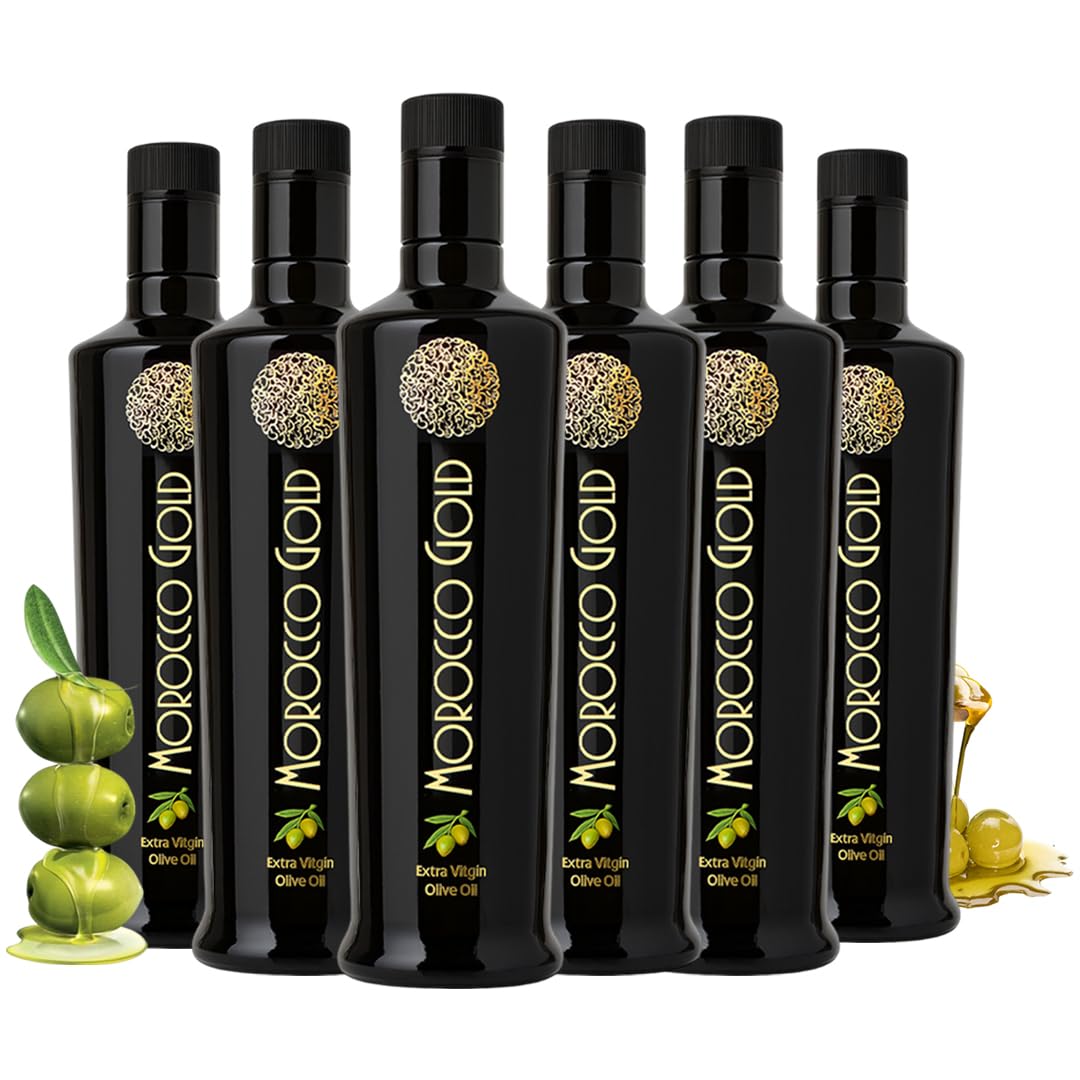 Morocco Gold New Harvest Olive Oil Extra Virgin - Polyphenol Rich 606mg/kg - Cold Pressed Olive Oil - Pure & 100% Natural with up to 4 Years Shelf-life - Fresh Harvest EVOO - (500ml (Pack of 1))