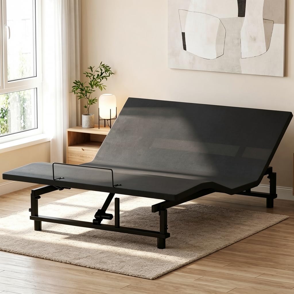 Mixcous King Adjustable Bed Frame with Zero Gravity Heavy Duty 750 lbs | Zero Gravity Anti-Snore Mode, Head & Foot Incline, Wireless Remote Control, Easy Assembly, Heavy Duty Frame