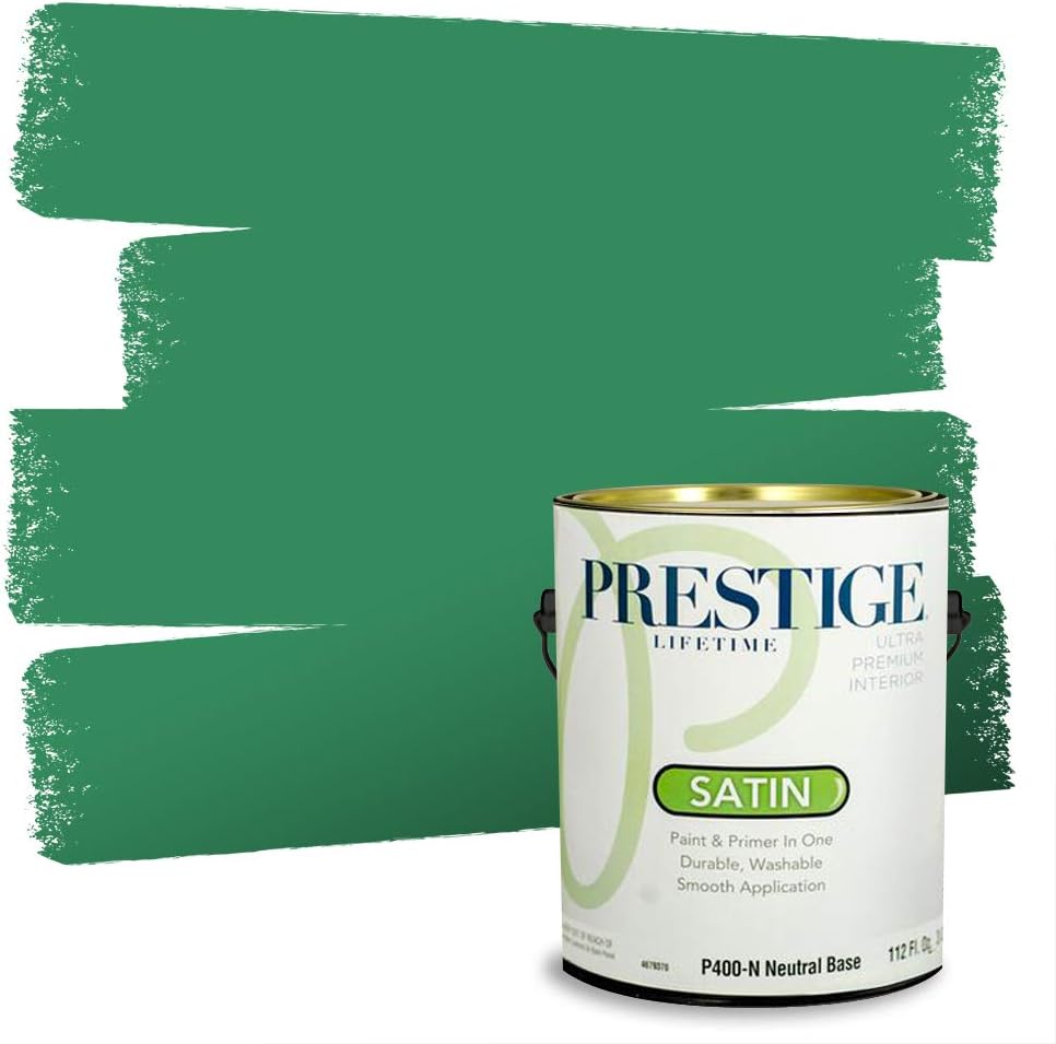 PRESTIGE Paints Exterior Paint and Primer In One, 1-Gallon, Semi-Gloss, Comparable Match of Sherwin Williams* Electric Lime*