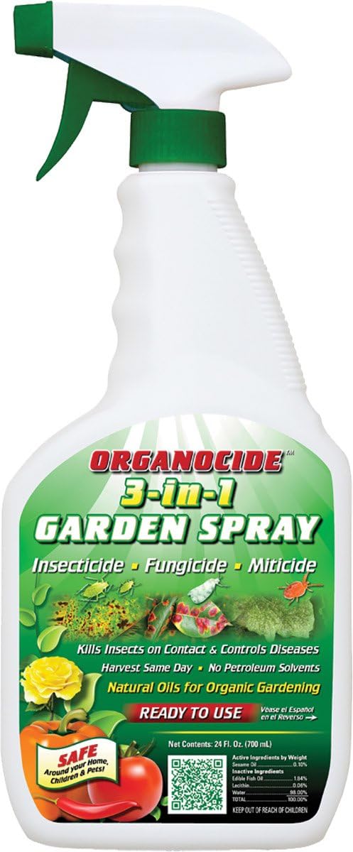100-004 Organocide 3-in-1 RTU Garden Spray, 24-Ounce