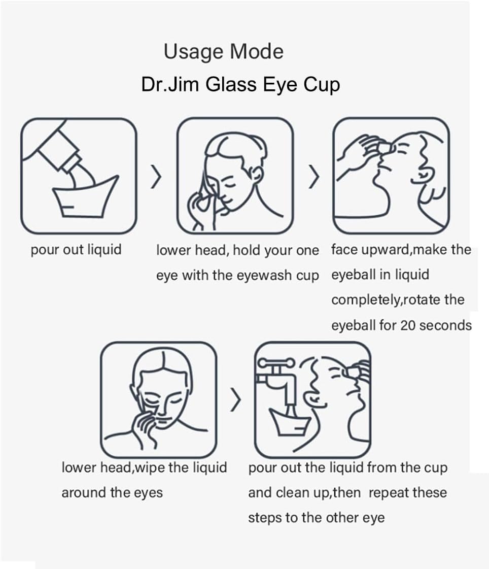 Dr.Jim Glass Eye Wash Cup for Eye Rinse,Cleansing with Storage Container