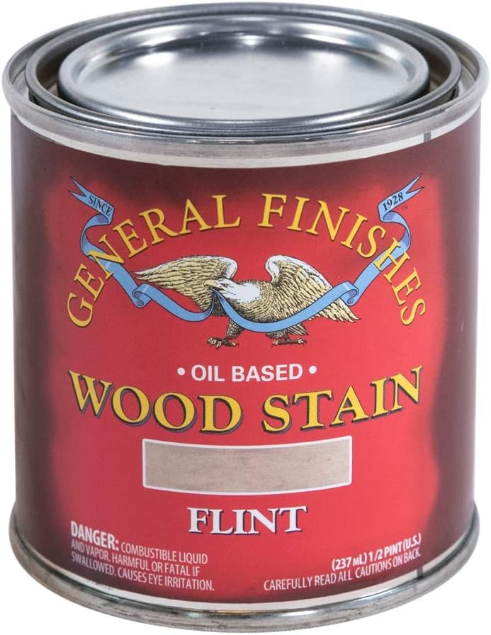 General Finishes Oil Based Penetrating Wood Stain, 1/2 Pint, American Walnut