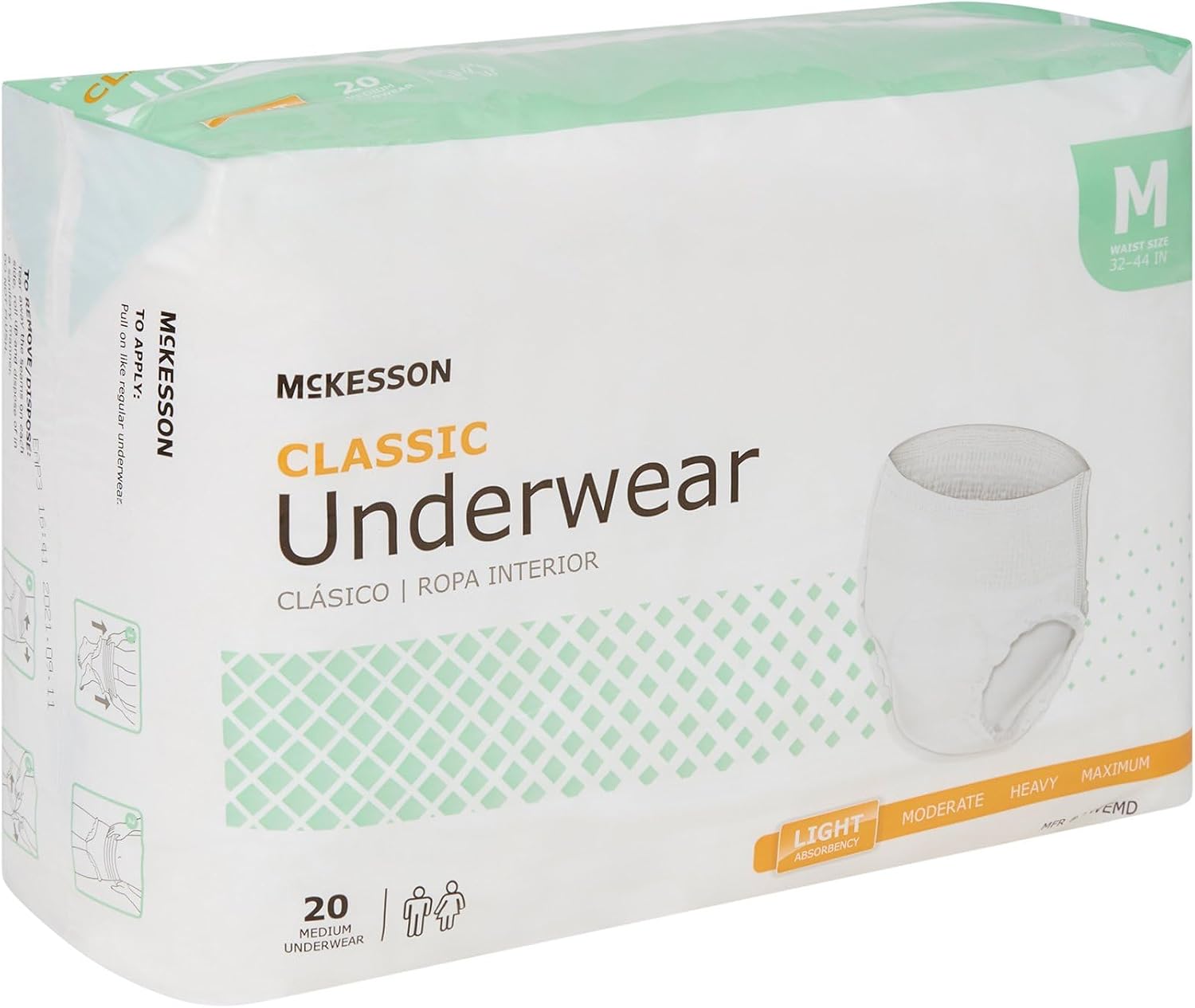 McKesson Classic Adult Incontinence Underwear, Large, Light, 58 in, 72 ct | Postpartum and Incontinence Support
