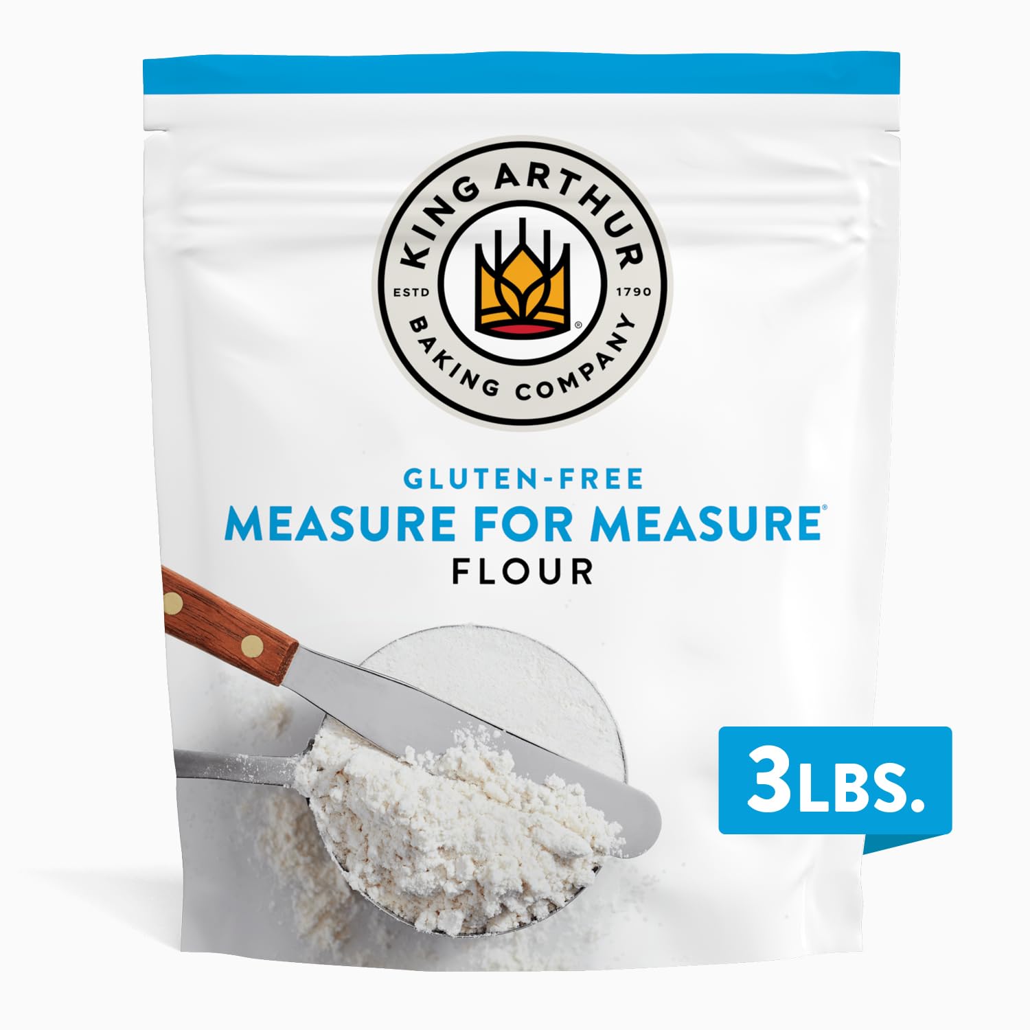King Arthur Measure for Measure Gluten-Free Flour: All-Purpose 1:1 Substitute for Wheat Flour, Non-GMO, Kosher Certified, 3 lbs Bag for Baking Cookies, Cakes, Muffins