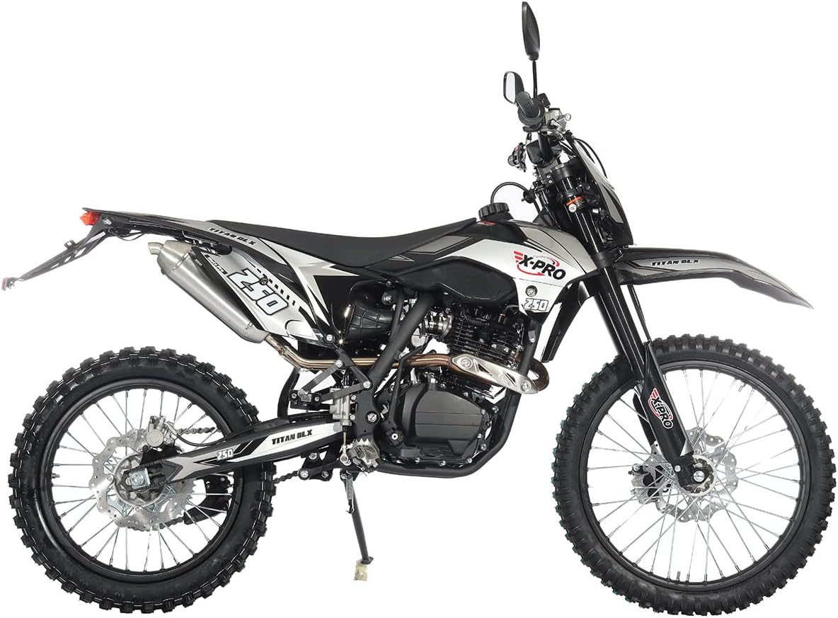 X-PRO Titan DLX 250cc Gas Dirt Bike Pit Bike Adult Bike,Big 21"/18" Wheels, Zongshen Engine! (Green)