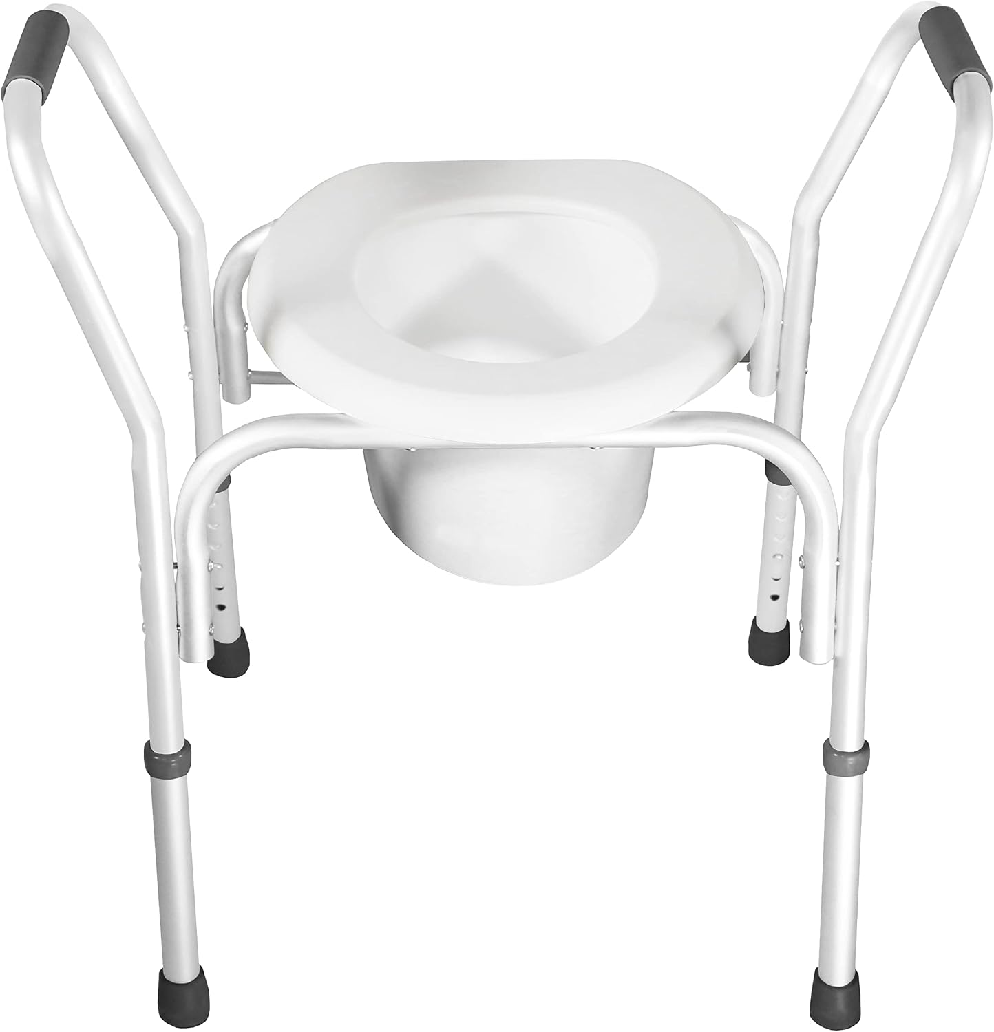 PCP Raised Toilet Seat and Safety Frame, Pre-Assembled Tool Free, Secure Adjustable Height, Made in USA, Regular