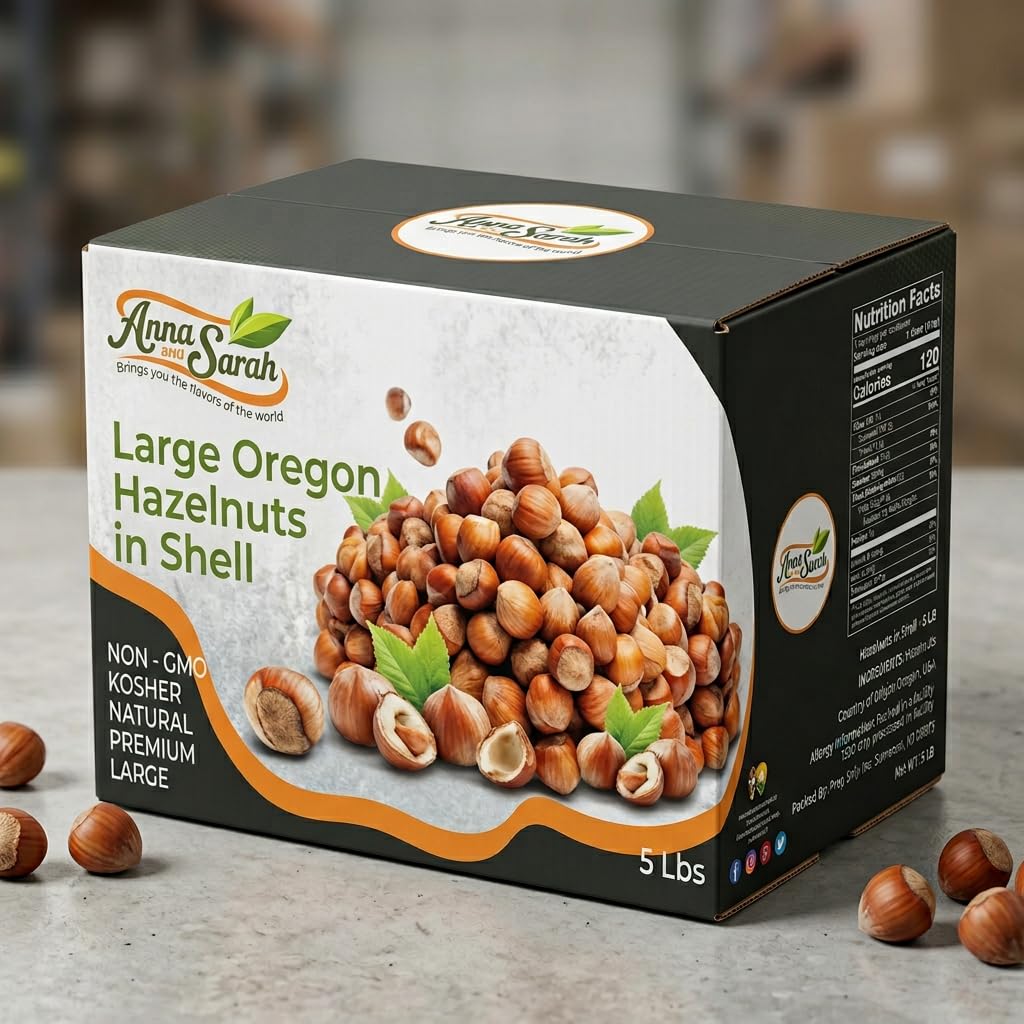 Anna and Sarah Large Oregon Hazelnuts in Shell in Box, 5 Lbs