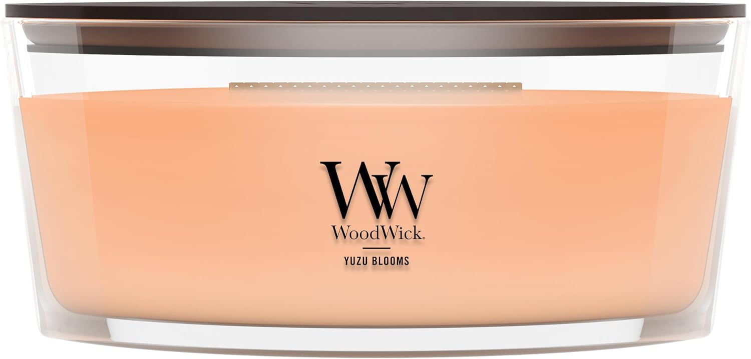 WoodWick Lavender Spa Gifts for Women and Men, 9.7 oz Medium Hourglass Candle with Crackling Wick