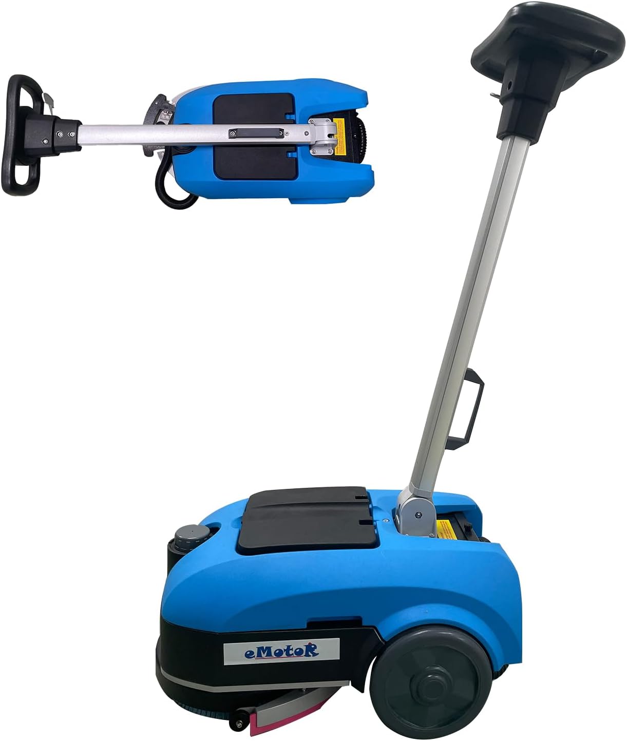 Emotor Portable Commercial Walk Behind Floor Scrubber-11" Brush | Lightweight, 360 Degress Rotation Squeegee Assembly