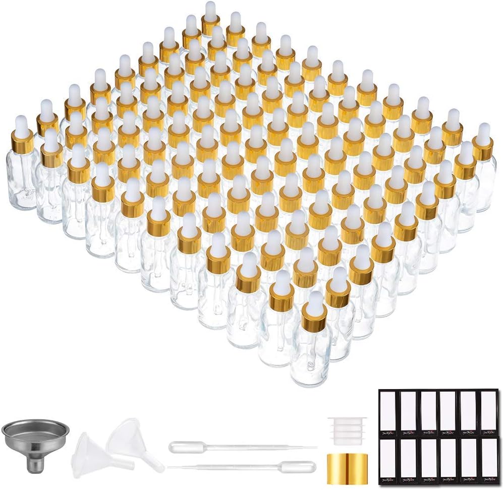 PrettyCare Glass Eye Dropper Bottles 99 Pack