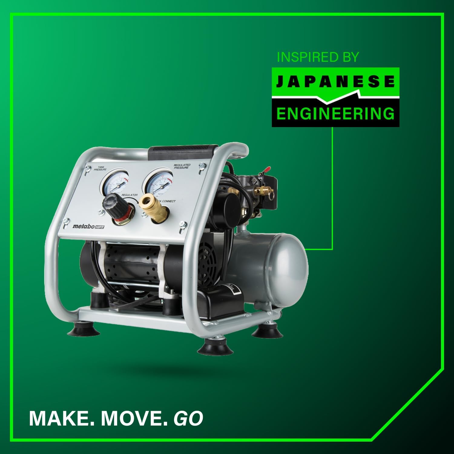 Metabo HPT Quiet Air Compressor, Portable 1 Gallon Oil-Free Air Compressor, Ultra-Quiet Operation at 59 dB
