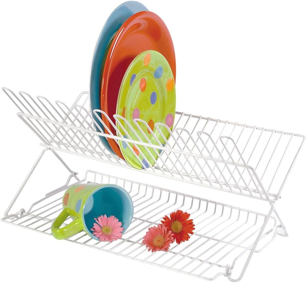 Better Houseware Large Folding Dish Drying Rack Space-Saving Dish Rack for Kitchen Counter Versatile Dish Racks Folding Design for Extra Drying Space