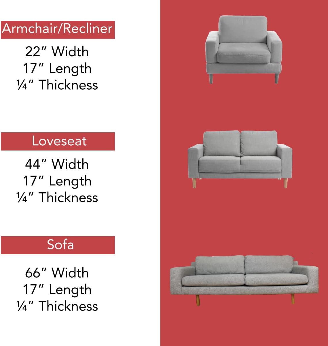 LAMINET Deluxe Extra Thick Sagging Furniture Cushion Support Insert| Seat Saver| New and Improved| Extend The Life of Your Sofa| 60% Thicker - Sofa - 17" L x 66" W