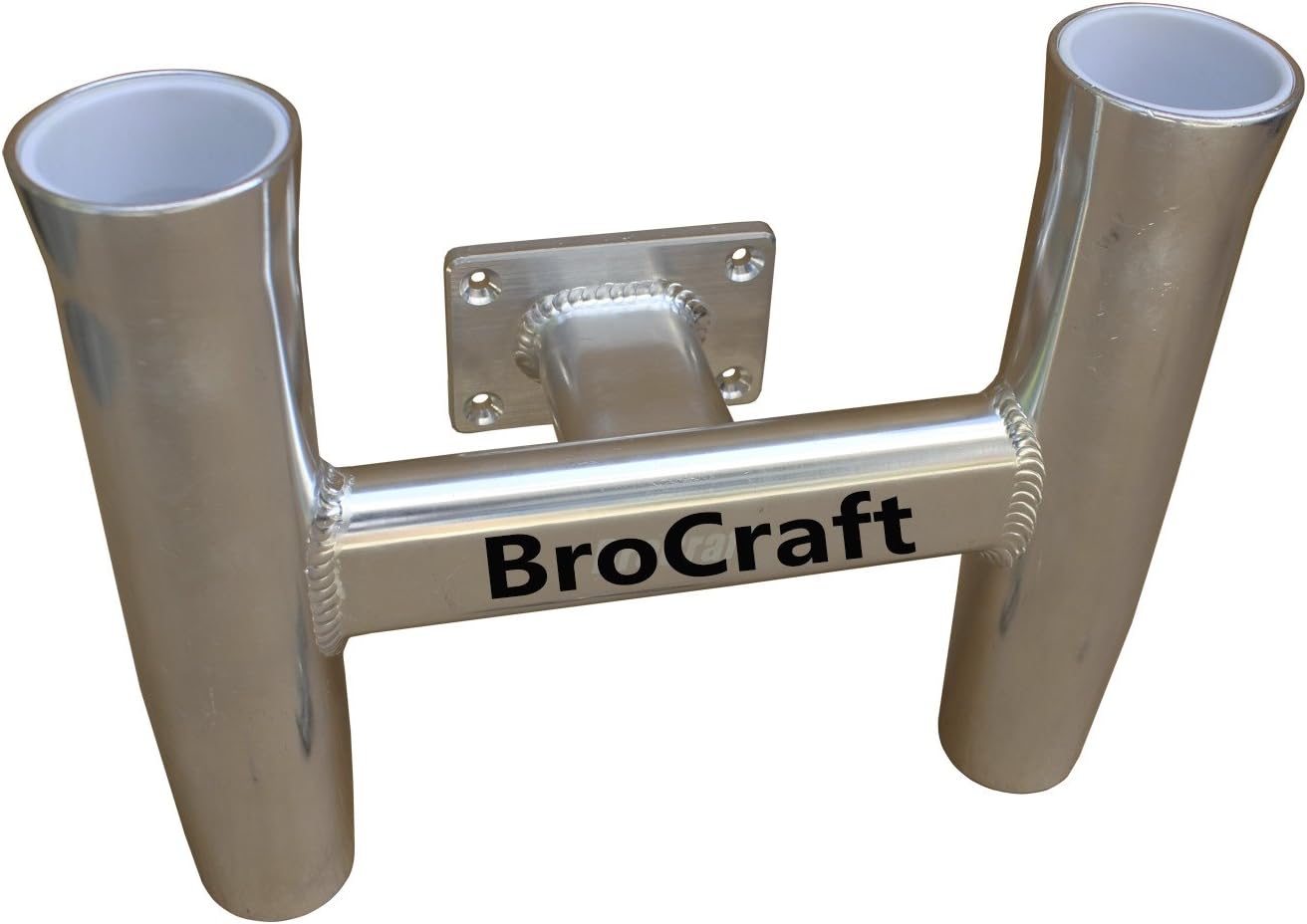 Brocraft Aluminum 2 Rod Holder/Transom Mounted/Wall Mount Rod Holder -90 Degree