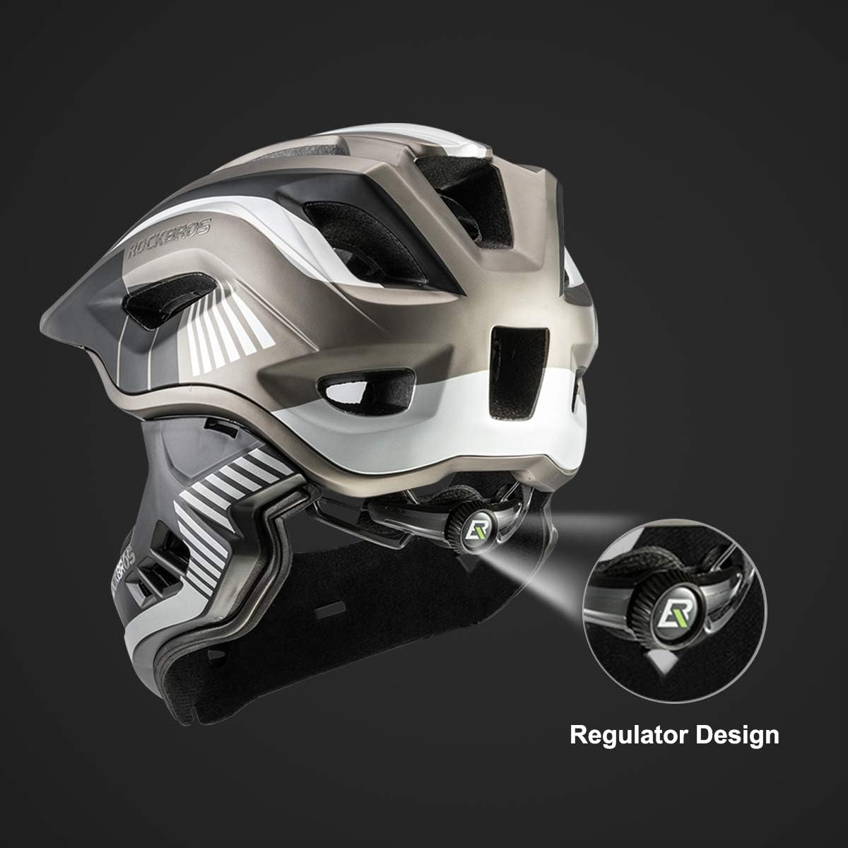 ROCKBROS Kids Full Face Bike Helmet Lightweight Detachable MTB Helmet