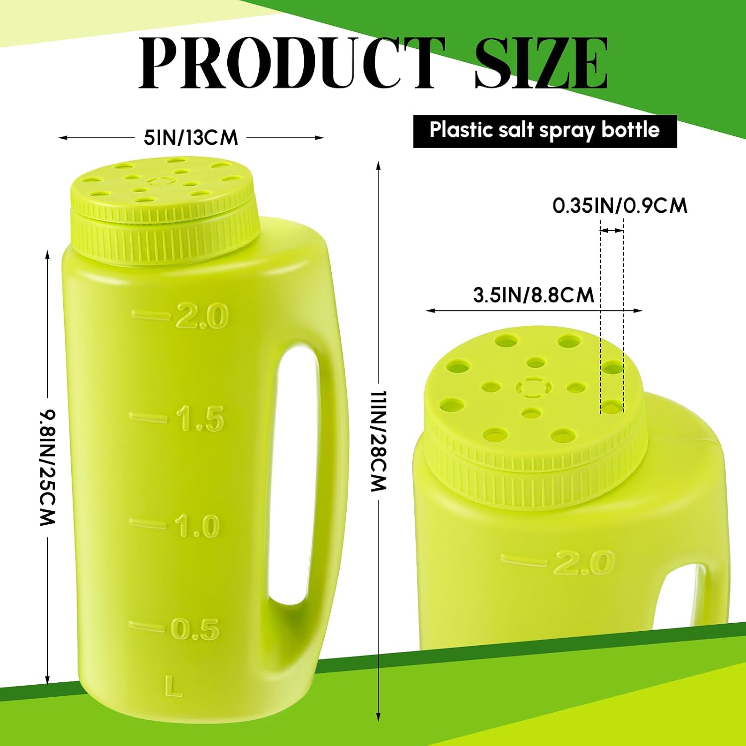 Handheld Spreader Set with Scoop & Gloves for Seed, Salt, De-icer,Green