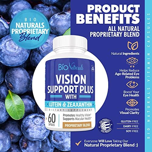 Eye Vitamin Supplement with Lutein, Zeaxanthin, Lycopene, Bilberry