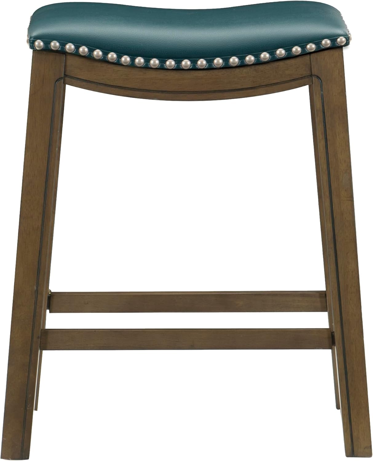 Lexicon Ordway Solid Wood Counter Height Stool - Saddle Kitchen Stool Counter Height Stools for Dining, Armless Chair Seating Options, Perfect for Casual Entertaining Spaces, 25" SH, Black