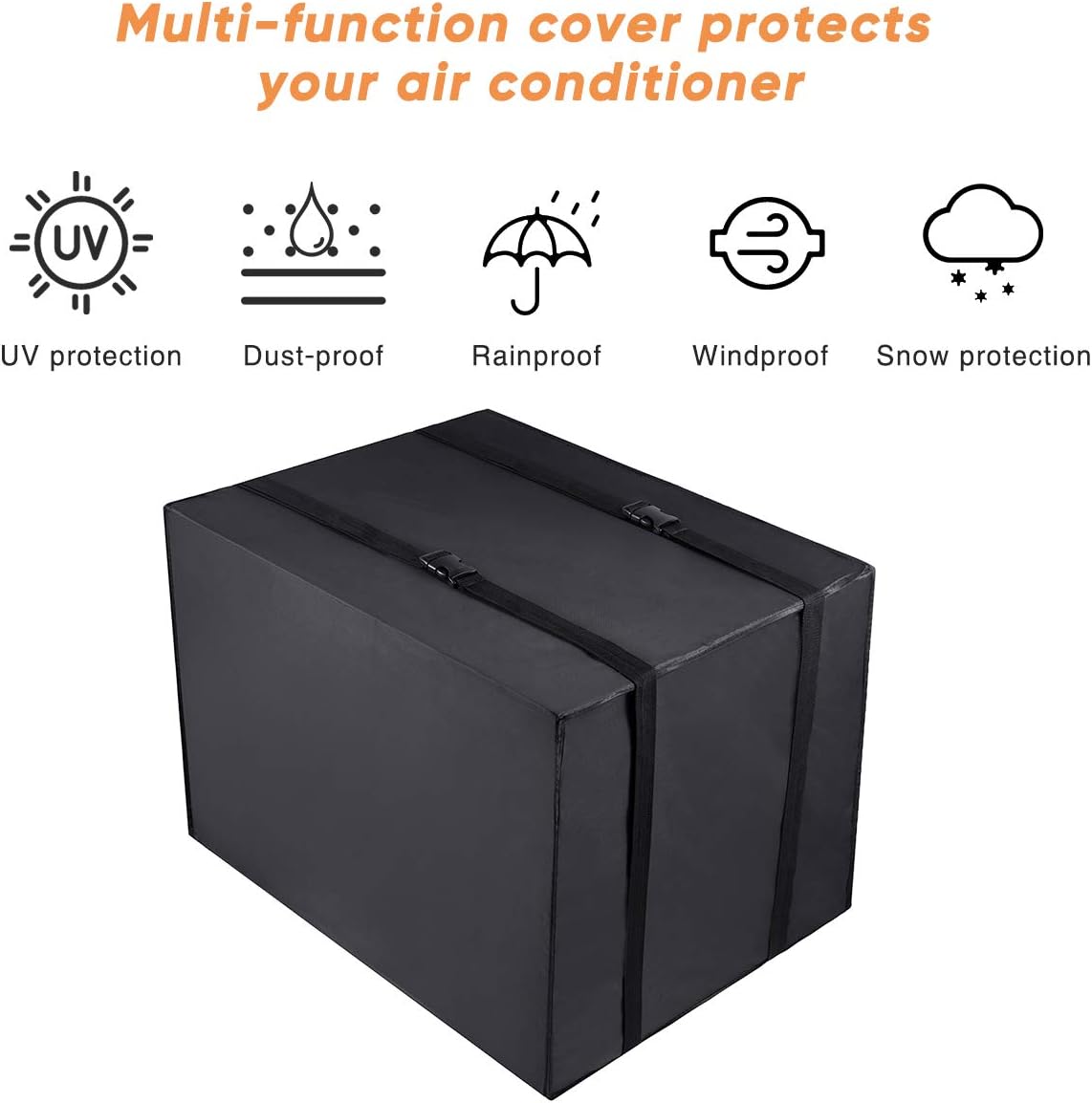 Luxiv Window AC Unit Cover Outdoor, Black Waterproof AC Cover 21X16X15 In