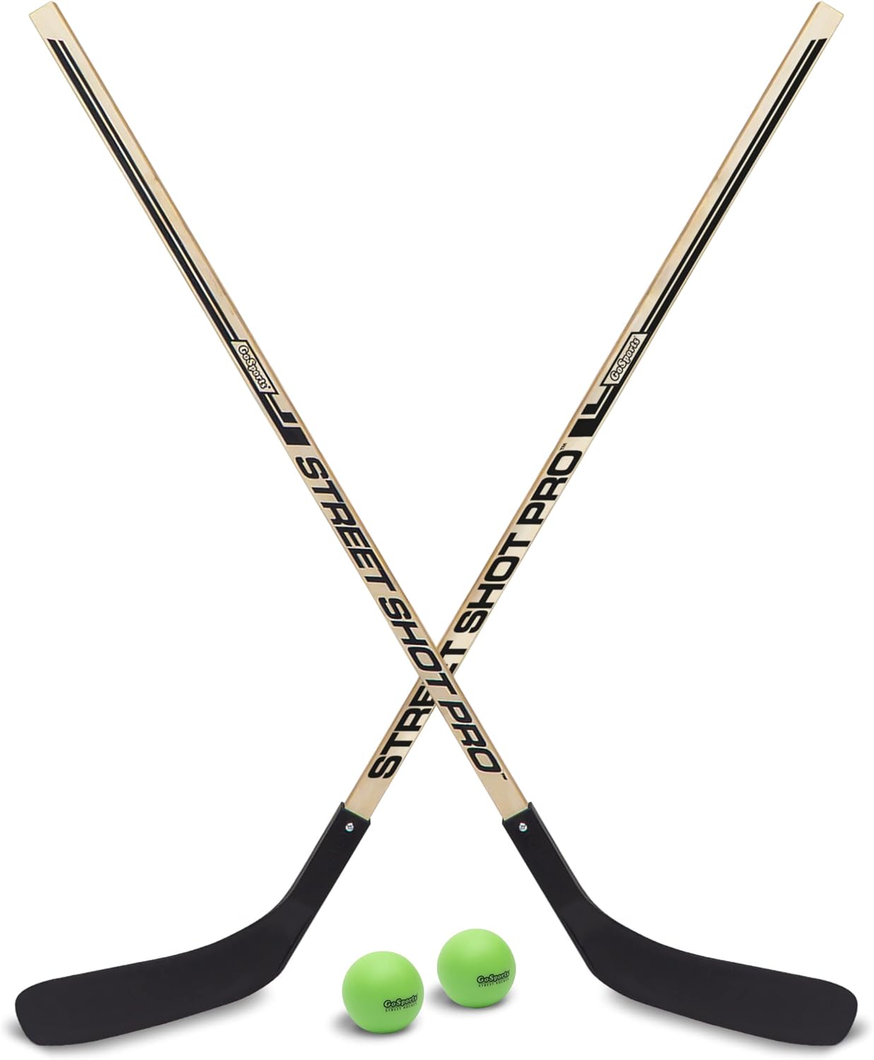 GoSports Street Hockey - Choose Between Goal Set with Sticks, Balls (6 Pack) or Sticks (2 Pack)