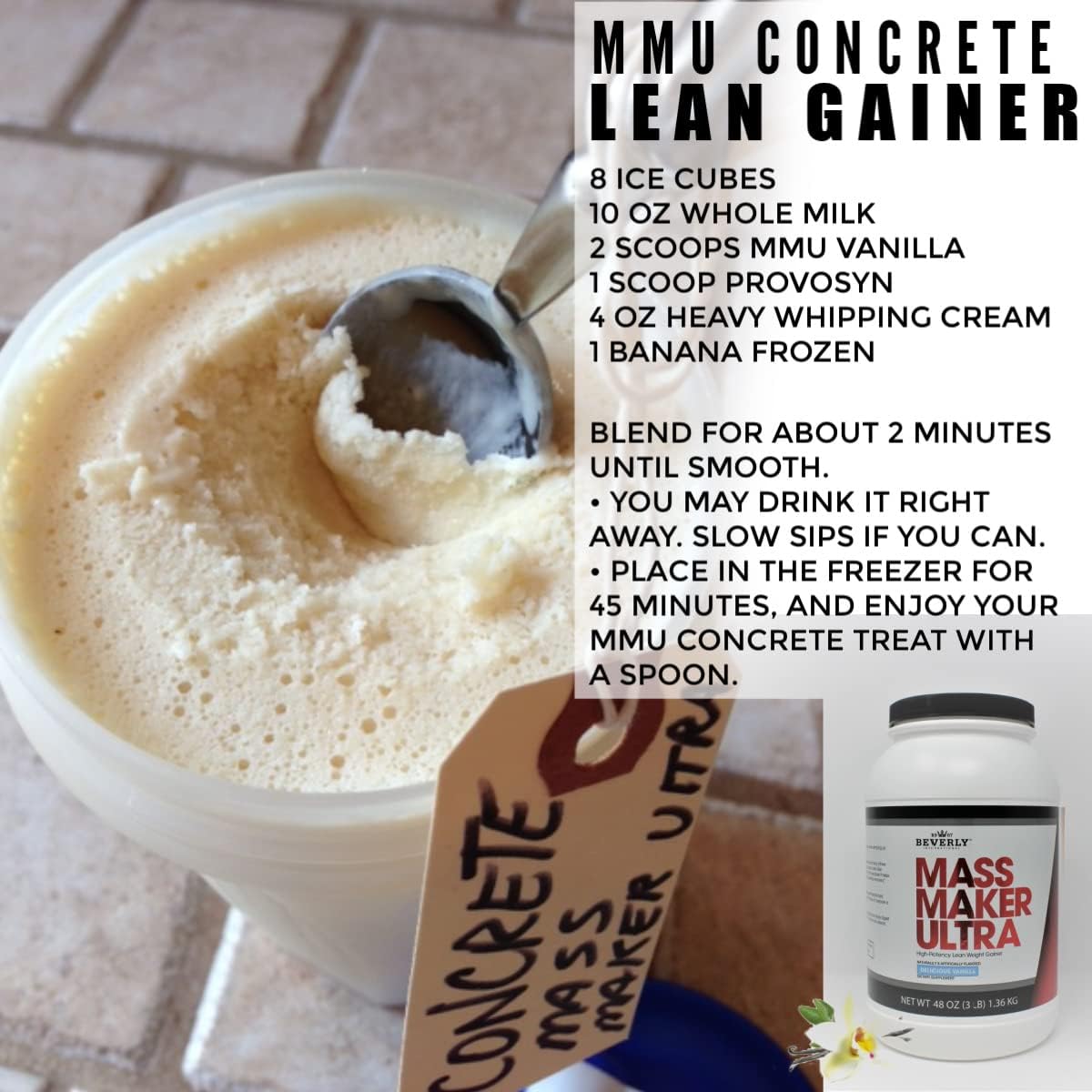 Beverly International Mass Maker Ultra, Vanilla, 14 Servings, 3 lb | Build Lean Mass, Milk Protein Isolate, Whey Protein Isolate + Egg, MCT Oil, Clean Carbs, Great Taste