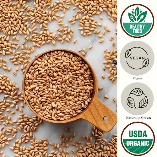 Organic Soft White Wheat Berries 5.8lb - Healthy Whole Grains Bulk | Ideal for Feeder Oats, Flour, Bread, Soup - High in Protein & Fiber - USA Grown | USDA Certified | Vegan | Non-GMO