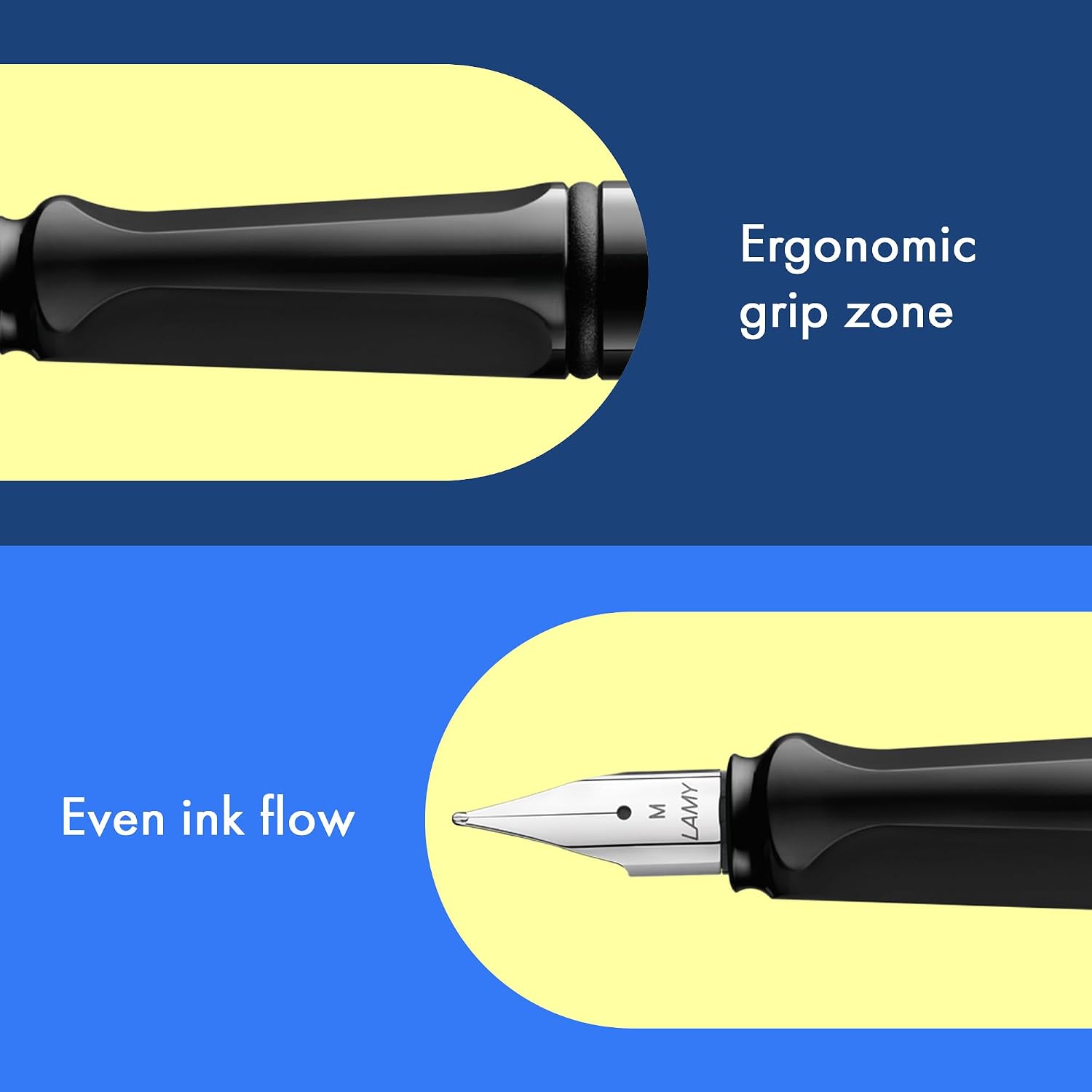 LAMY safari umbra - Fountain Pen with ergonomic grip & polished steel nib in size F - ideal for any Writing & Calligraphy - including LAMY T 10 blue cartridge - Right-Handed