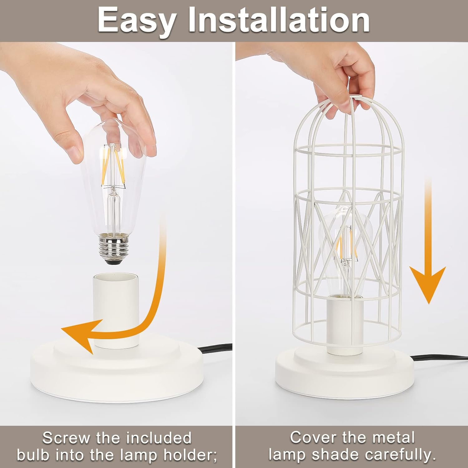 Touch Control Table Lamp, 3 Way Dimmable Lamp, Industrial Bedside Lamp