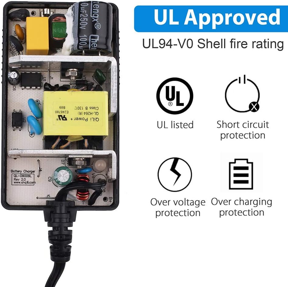 LotFancy 24V 1.5A Electric Scooter Charger for Razor E100, E200, E300, E500, PR200, MX350, Dirt Bike, Pocket Mod, Sports Mod, and Dirt Quad