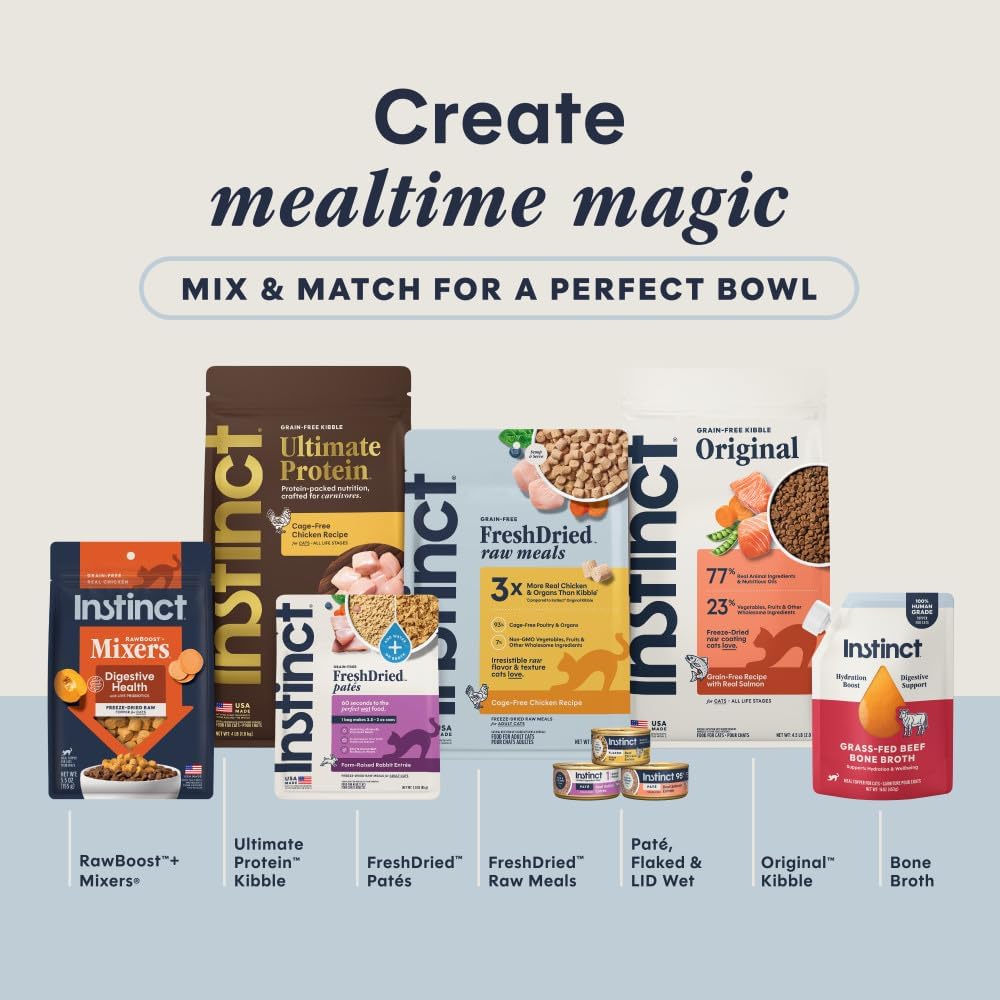 Instinct Limited Ingredient Diet Dry Cat Food, Real Rabbit, 4.5 lb. Bag | Single animal protein and vegetable recipe, raw-coated kibble, farm-raised rabbit, gentle on sensitive stomachs
