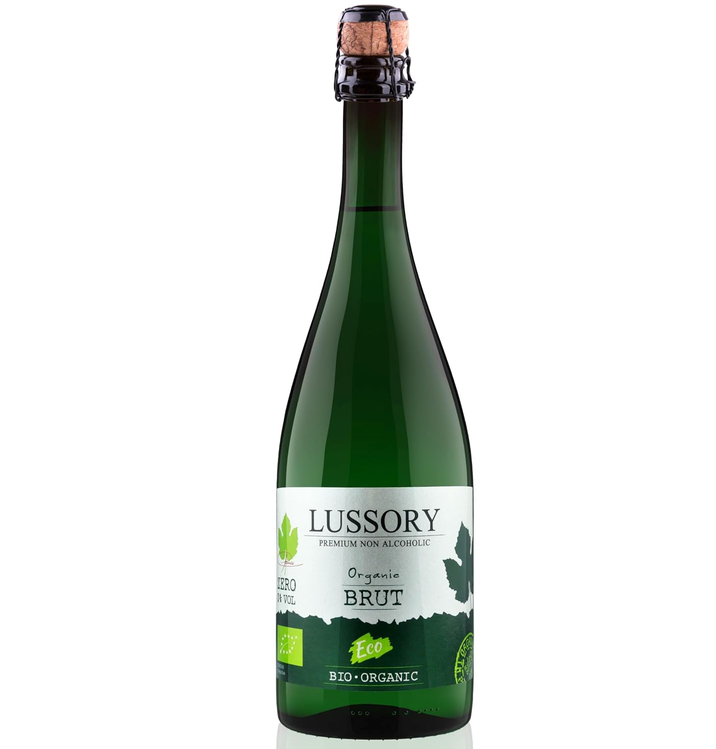 Lussory Organic Merlot Dealcoholized 0.0% Non Alcoholic Wine Red From Spain, Low Calories, Organic, Vegan (750ml, 1 Bottle)
