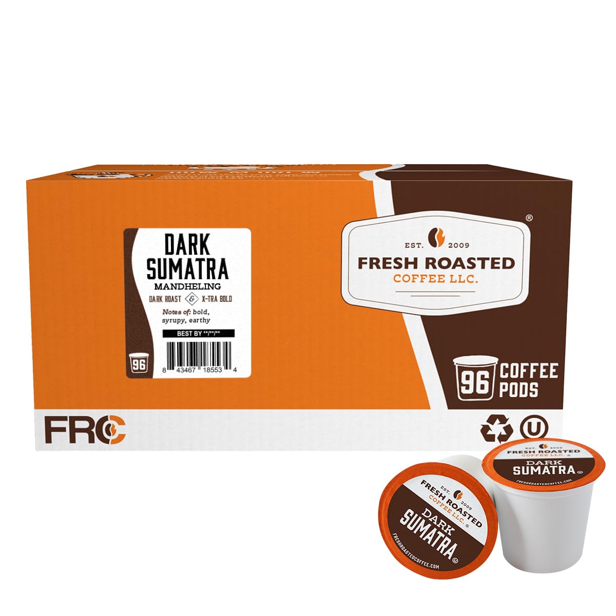 Fresh Roasted Coffee, Organic Colombian K-Cup Pods for Keurig Brewers, Medium Roast, USDA Organic, Kosher, 24 Count (Pack of 3)