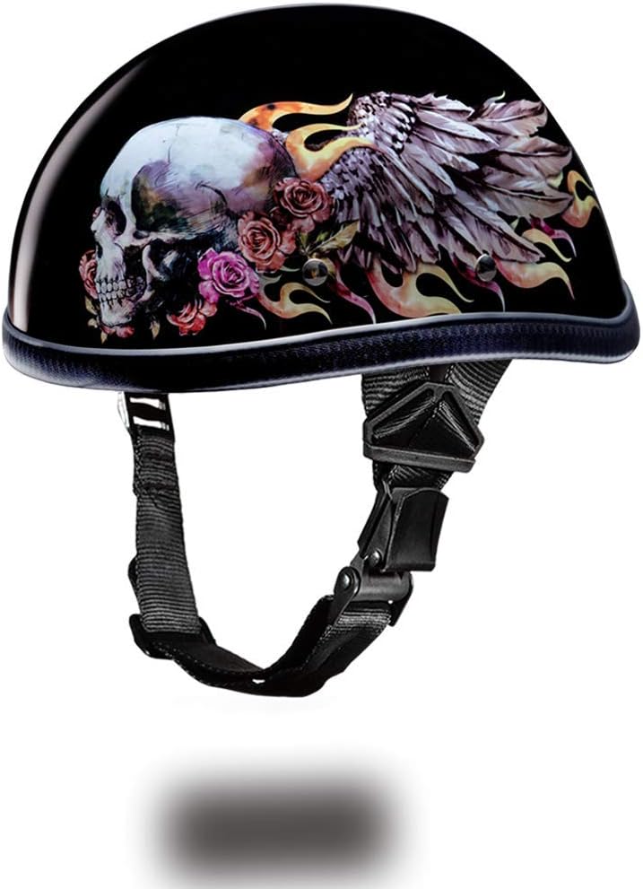 Daytona Helmets Graphics Bicycle Helmets for Men - Novelty Half Helmet with Breathable Liner - Retro Skull Cap – Eagle Headgear with Head Wrap