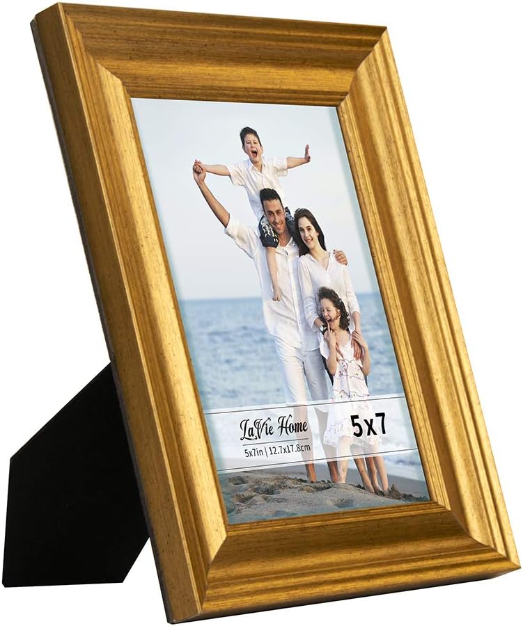 LaVie Home 8x8 Picture Frames (1 Pack, Gold) Square Photo Frame Set with High Definition Glass for Wall Mount & Table Top Display