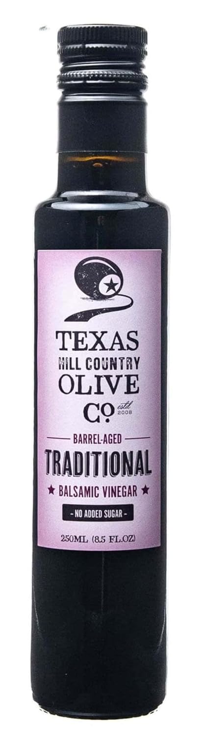 White Lemon Balsamic Vinegar - Gourmet Barrel Aged Infused Balsamic Vinegar - Great for Dressing Dipping Glazing - No Artificial Flavors or Added Sugar - Made in Texas (8.5 oz)