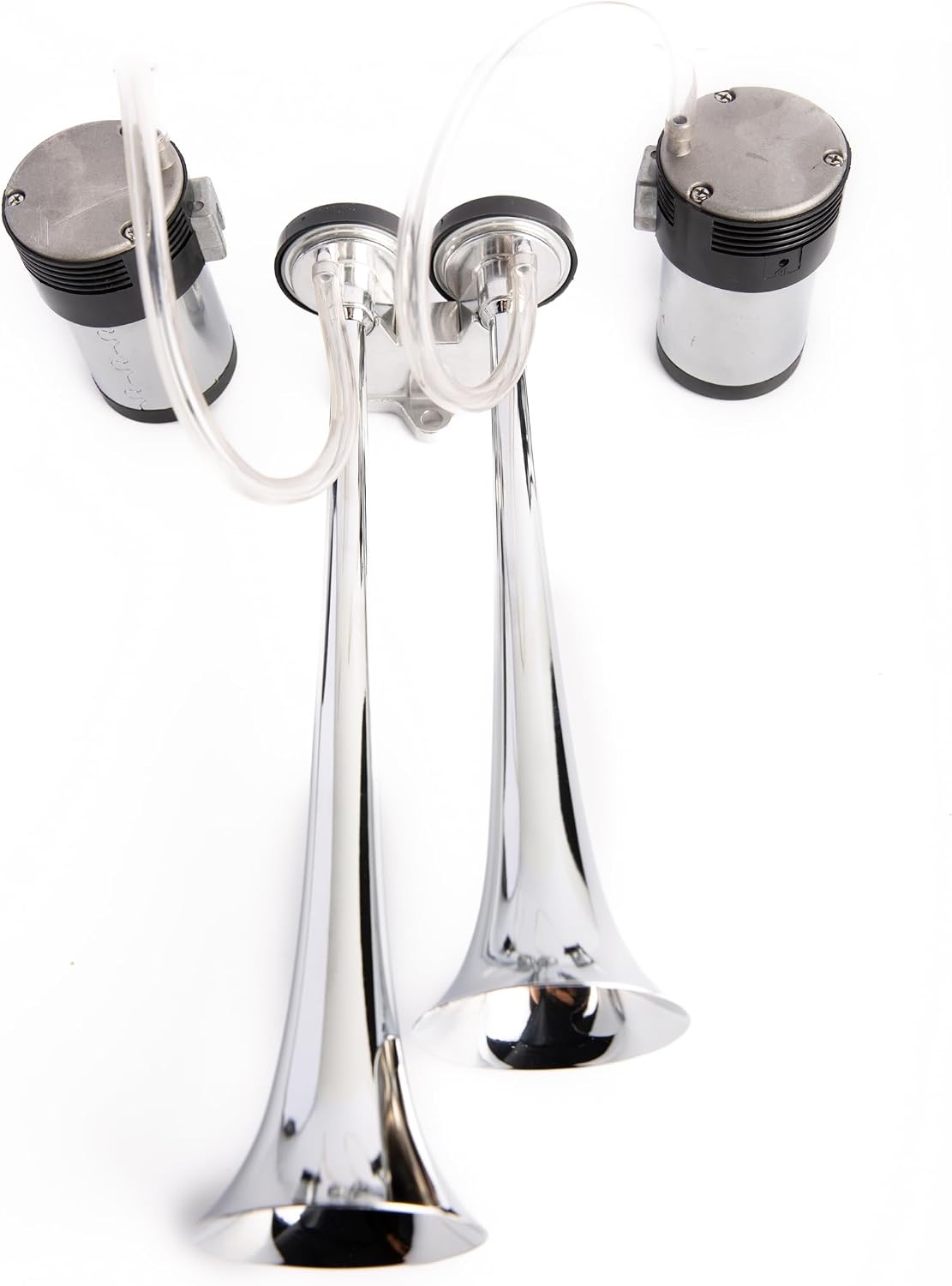 Loud Sound 129dB 2-Trumpet Compact Air-Horn-Kit, With Dual-Air-Compressors
