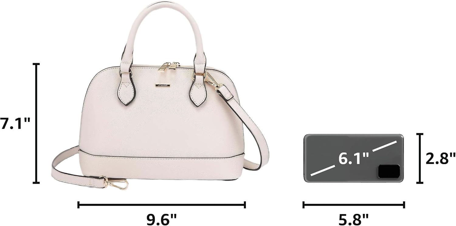 LOVEVOOK Purse for Women, Crossbody Dome Satchel Handbag with Double Zip