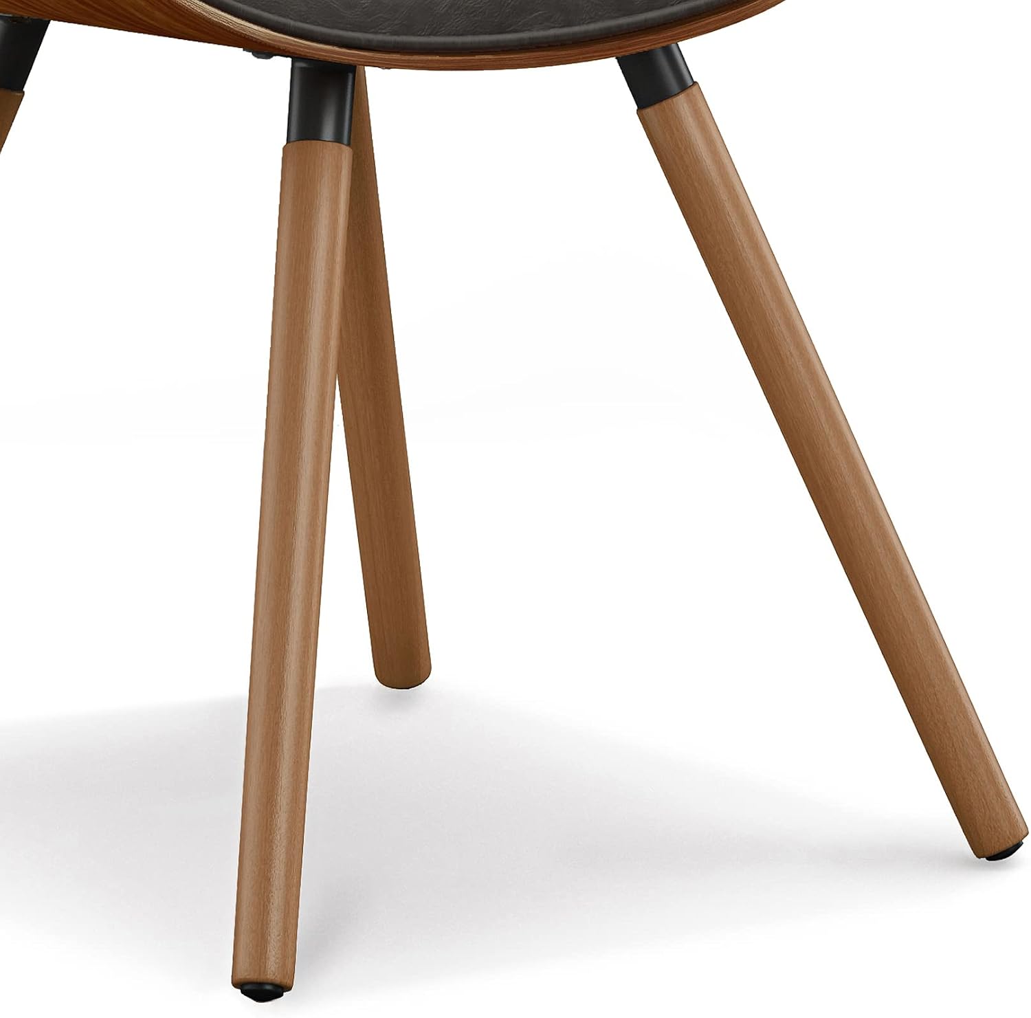 SIMPLIHOME Regina Rattan Mid-Century Modern Arm Dining Chairs in Black