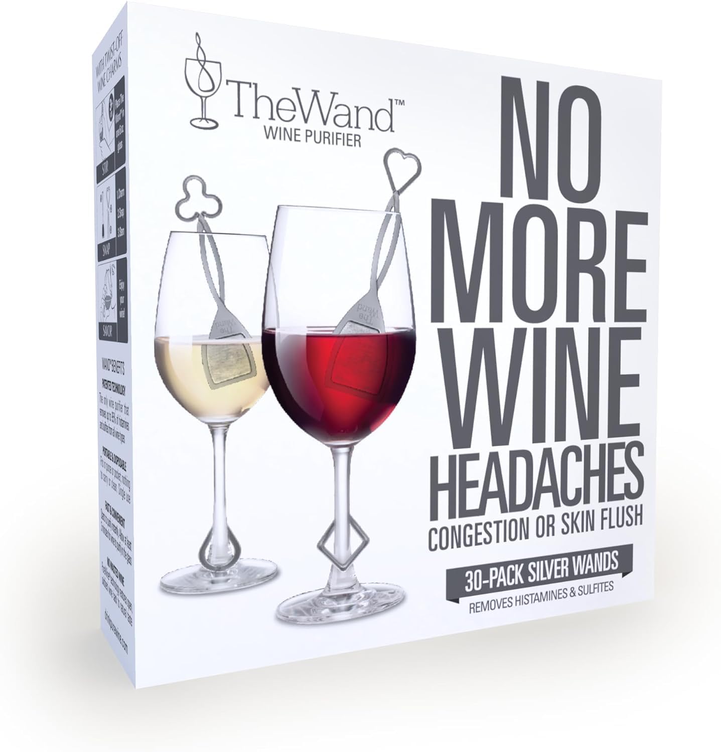 PureWine The Wand Wine Purifier, Removes Histamines & Sulfites - 8 Wands | Wine Wand Filters Before You Drink; Remove Sulfites & Histamines; Helps Wine Allergies & Headaches. Purifies 3 glasses/wand