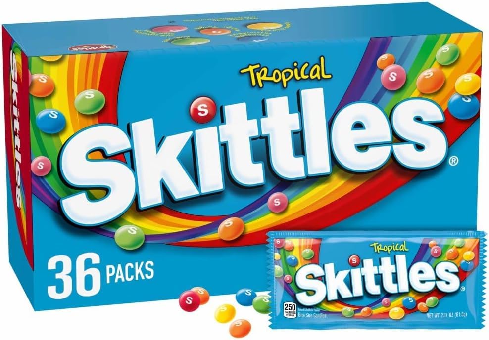 SKITTLES Wild Berry Chewy Candy, Full Size, Bulk Box, 36 Pack, 2.17 oz | Chewy wild berry fruity candy full size packs individually wrapped for movie nights, party favors, snacks, road trip, bulk