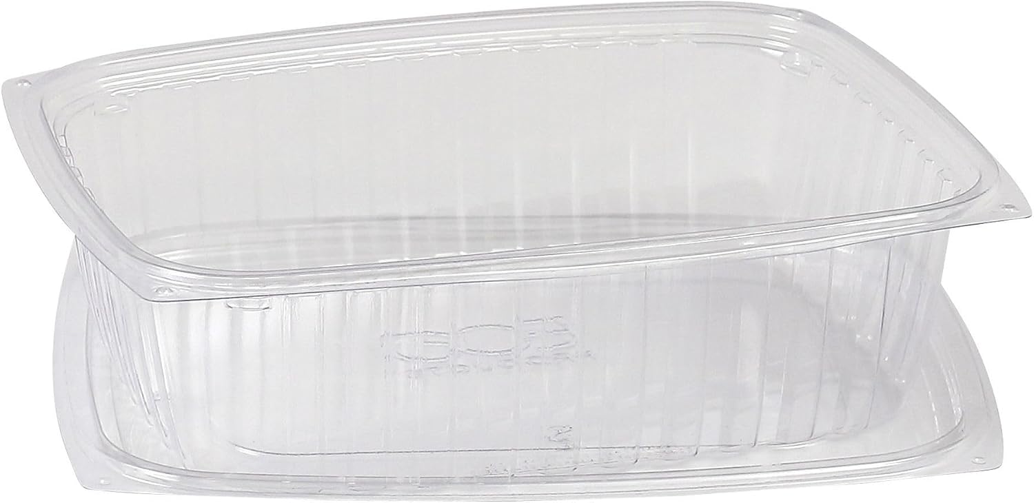 Eco-Products EPRC32 Renewable & Compostable Rectangular Deli Containers - 32oz., 50 Per Pack (Case of 4 Packs), clear