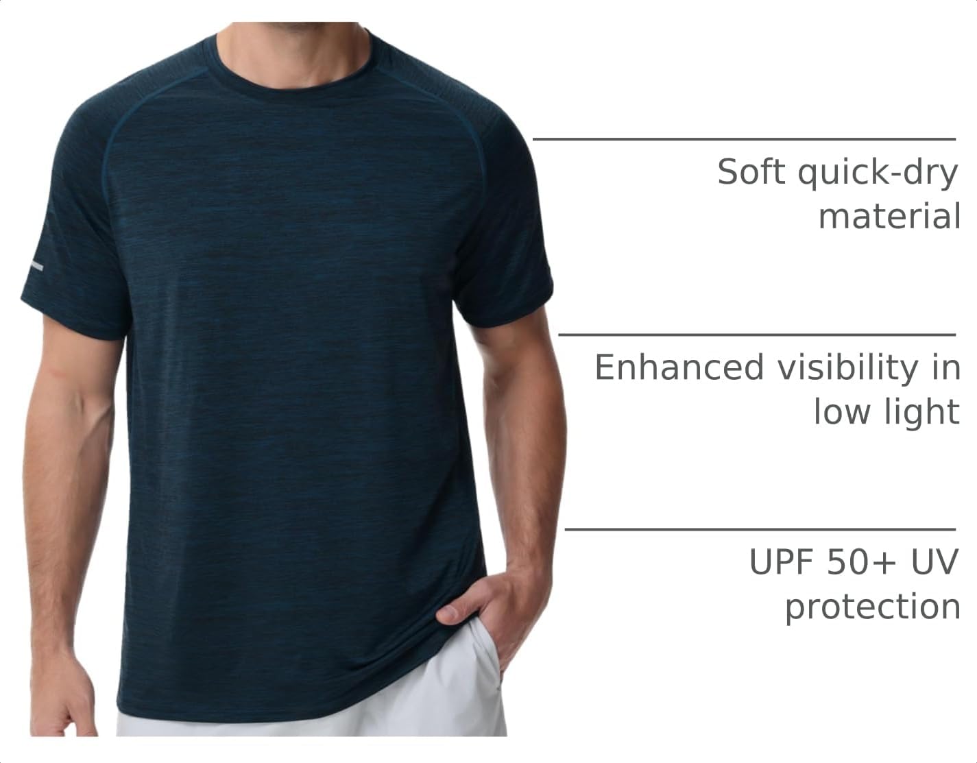 THE GYM PEOPLE Men's Cooling Running Shirts Ice Silk UPF 50+ Workout Tshirt