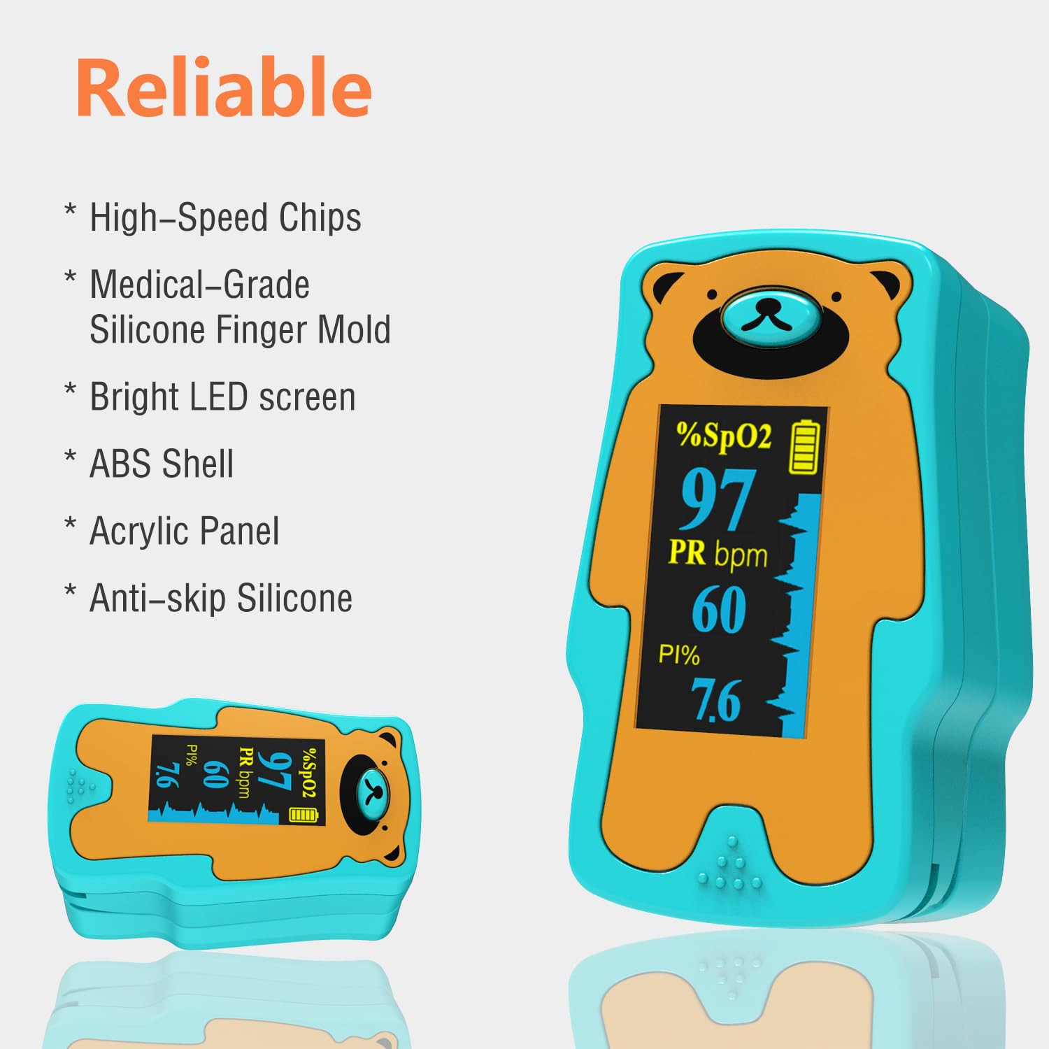 Pediatric Pulse Oximeter, OLED Display Oxygen Monitor Fingertip for Children, Baby & Kids, Blood Oxygen Saturation Monitor (SpO2)