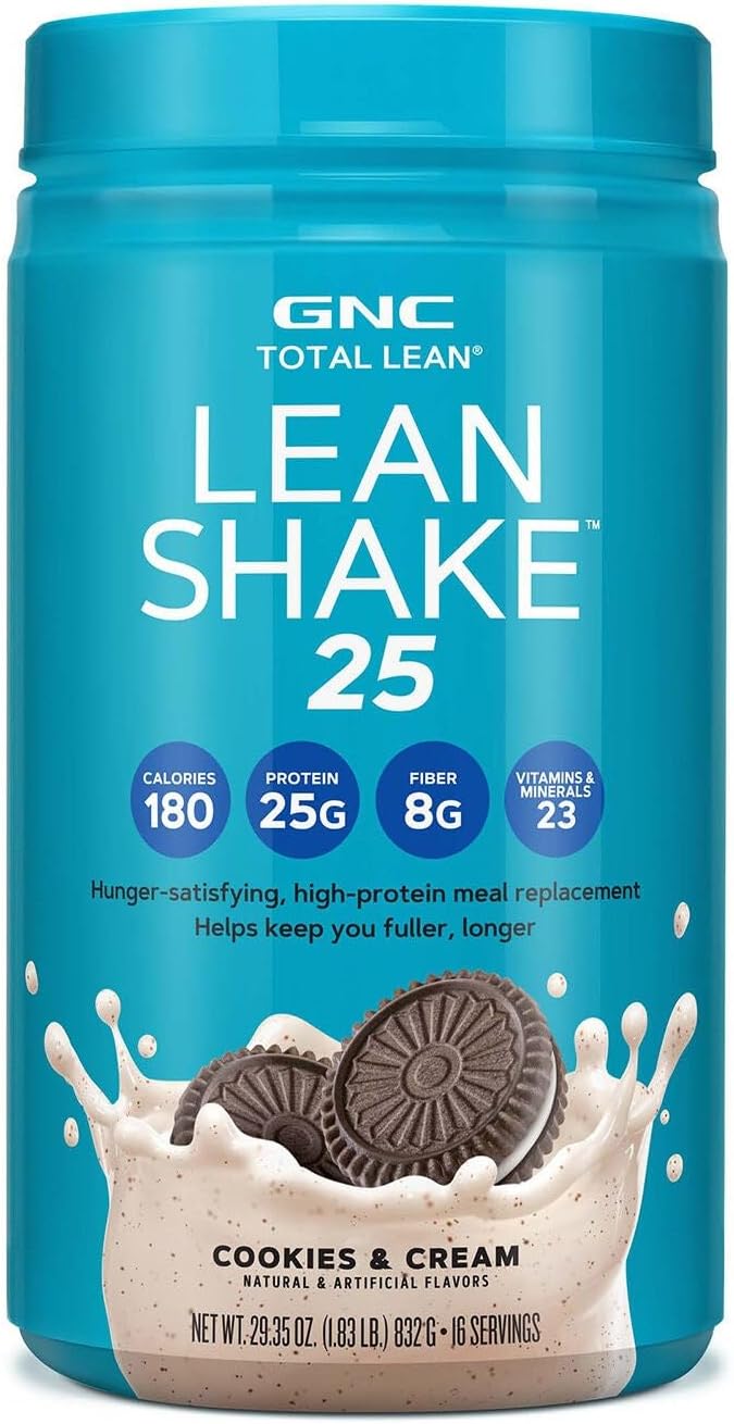 GNC Lean Shake 25 Protein Shake, Clinically Proven Weight Management, Meal Replacement, 25g Protein with Zero Added Sugar, Ready to Drink, Vanilla Bean, Pack of 12