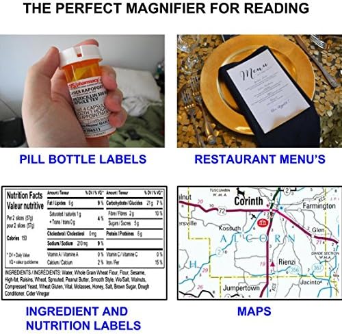 Best Pocket Magnifying Glass by iLumen8-3X Small Magnifier with Lights. Great for Seniors, Kids, Travel. Fits into Purse or Pocket Read Maps, Menu
