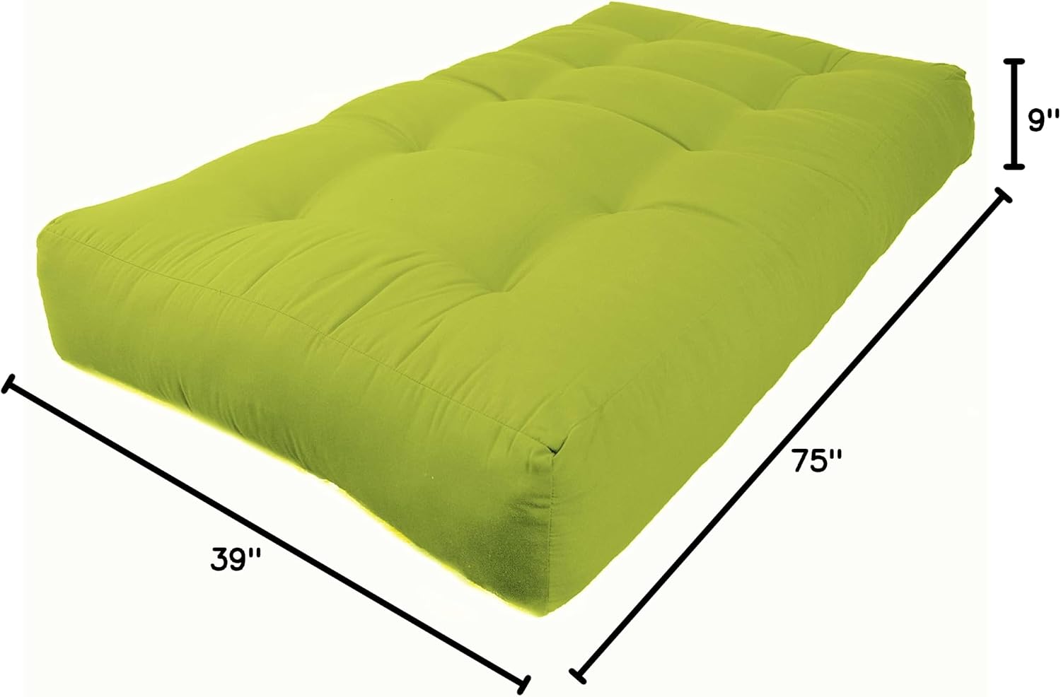 Blazing Needles Renewal 9" Twill Futon Mattress, Queen, Sage