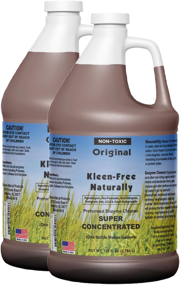 Naturally Preformed Enzyme Cleaner, Enzyme Solution, Multi-Purpose Cleaner, Laundry Additive and More - Concentrate - Original Scent - 128oz (1 Gallon)