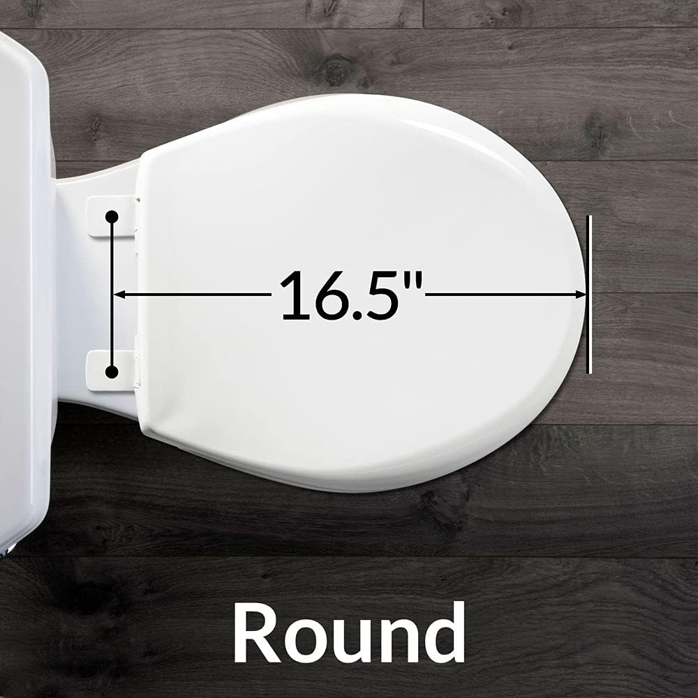 Mayfair Cameron Black Toilet Seat, Non Slip Heavy Duty Wood, Easy Clean, Made in USA, Round