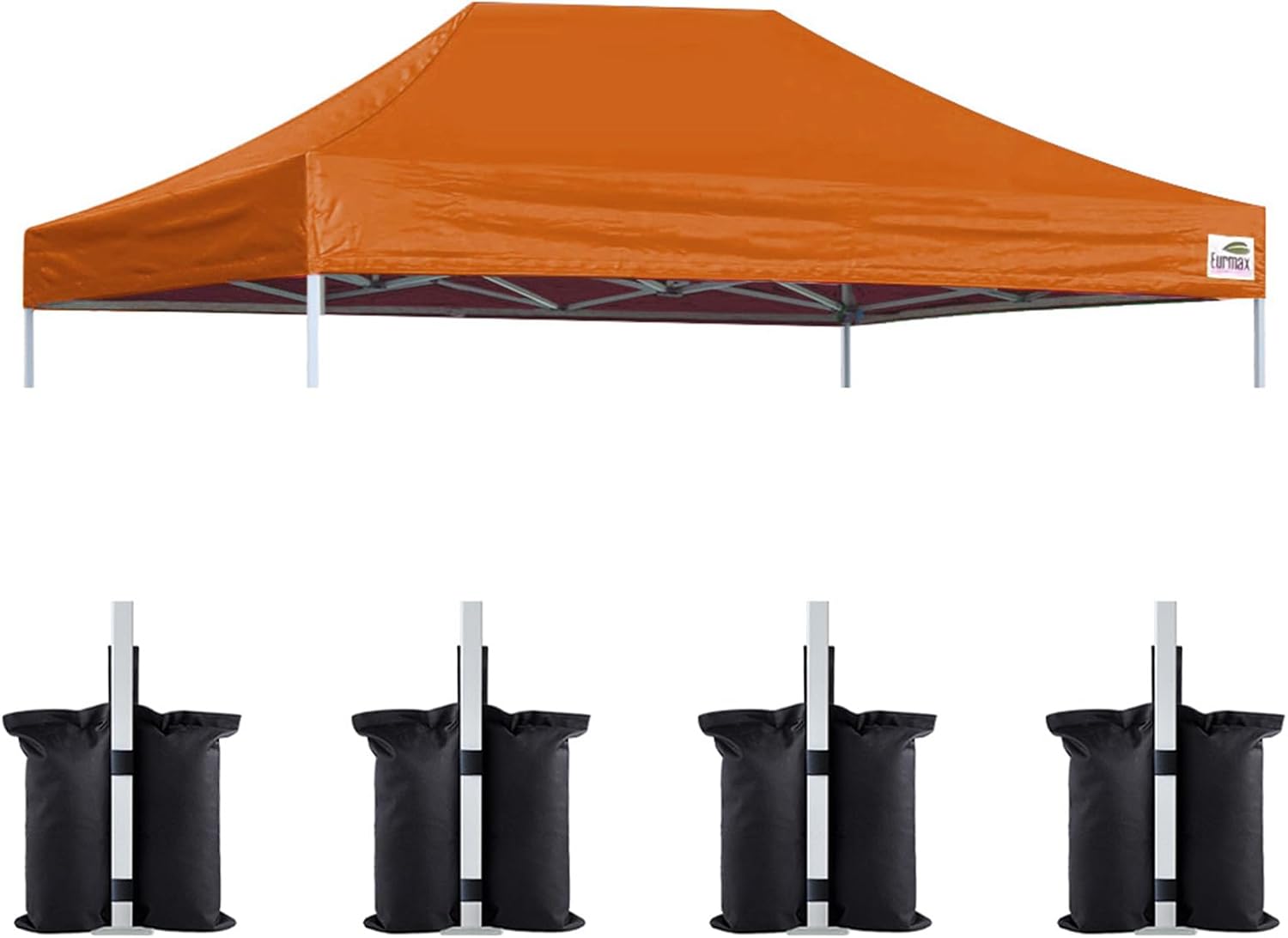 Eurmax USA 10x10 Pop Up Canopy Replacement Top,Universal Instant Canopy Cover ONLY,Heavy Duty UPF 50+ UV Protection,Water & Wind Resistant Tarp,30+ Colors Available,Bonus 4 Sand Bags (White)